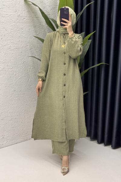 Mehtap Takım Tesettür Giyim Mint Yeşil