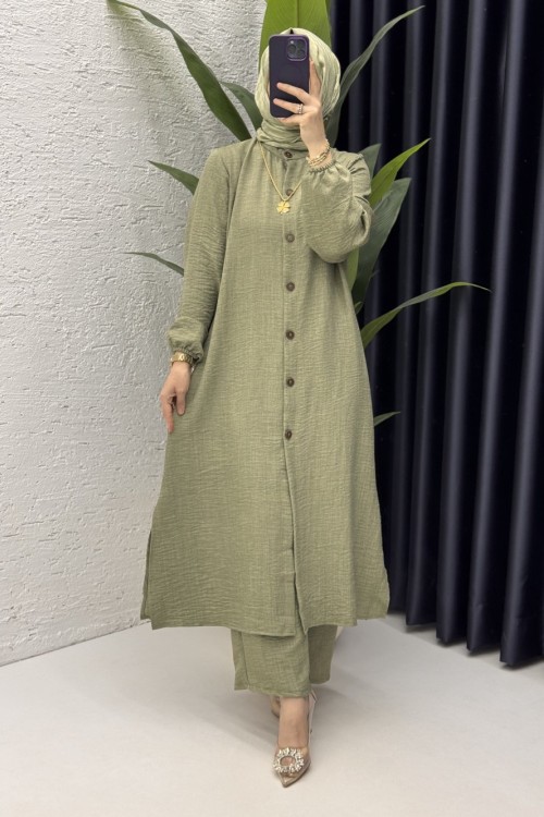 Mehtap Takım Tesettür Giyim Mint Yeşil