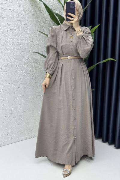 Melike Elbise Tesettür Giyim Vizon