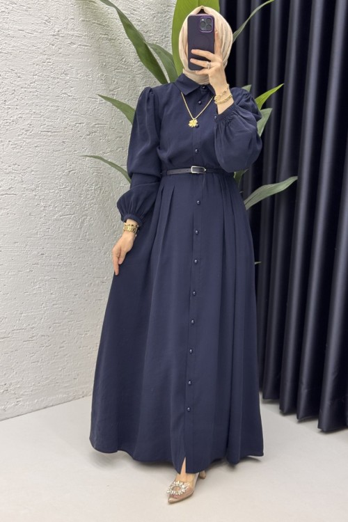 Melike Elbise Tesettür Giyim Lacivert