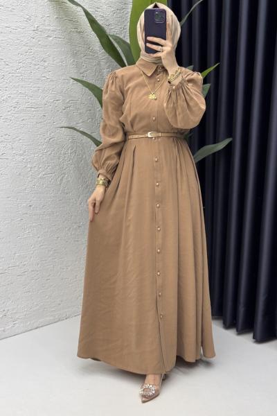 Melike Elbise Tesettür Giyim Camel