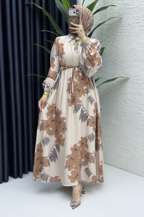 Mercan Elbise Tesettür Giyim  Karamel