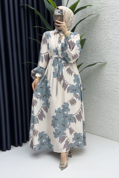 Mercan Elbise Tesettür Giyim  Turkuaz