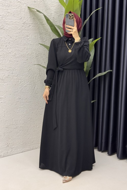 Meyra Elbise Tesettür Giyim  Siyah