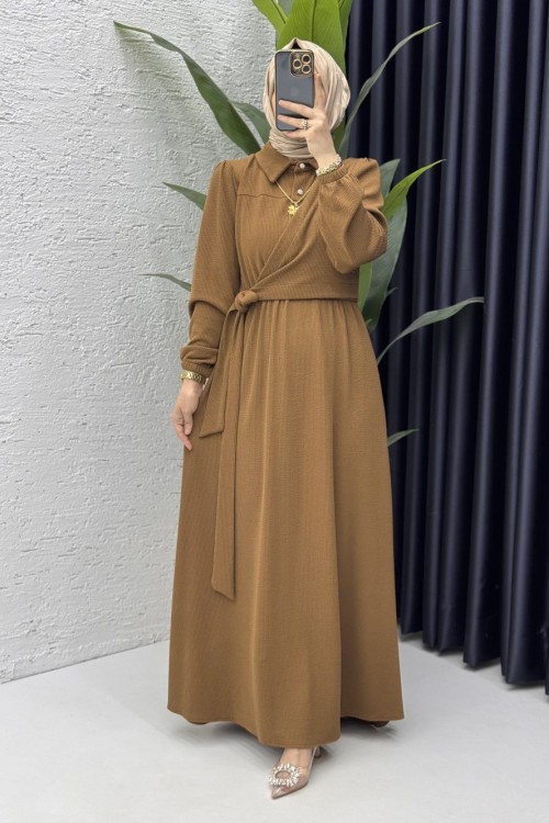 Meyra Elbise Tesettür Giyim  Karamel