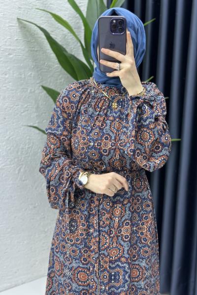 Mimoza Elbise Lacivert