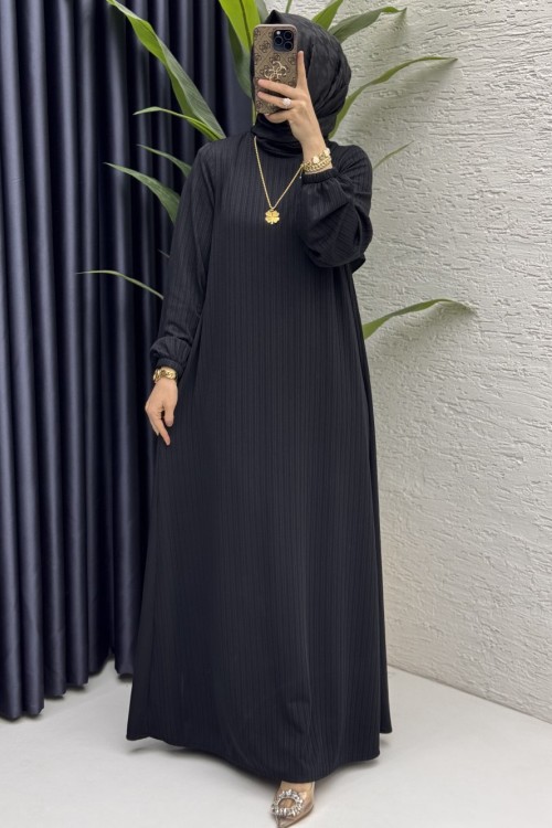 Mina Elbise Tesettür Giyim  Siyah