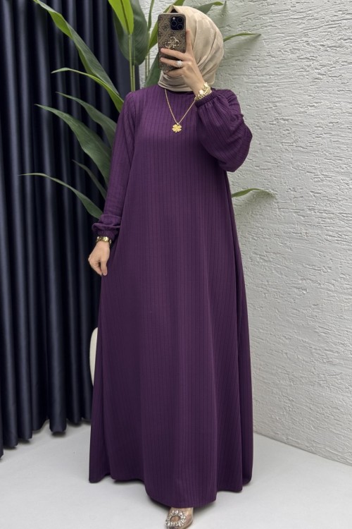 Mina Elbise Tesettür Giyim  Mor