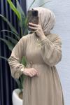 Mina Elbise Tesettür Giyim  Camel