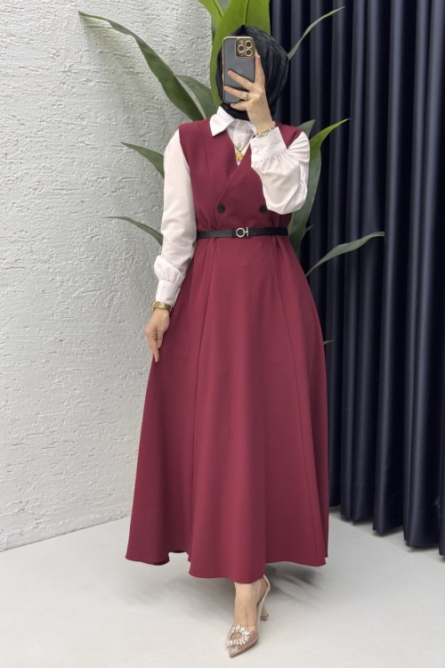 Nadide Jile Tesettür Giyim  Bordo