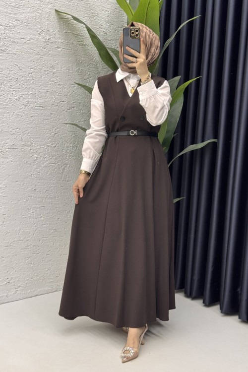 Nadide Jile Tesettür Giyim  Kahverengi