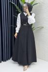 Nadide Kot Jile Tesettür Giyim  Siyah