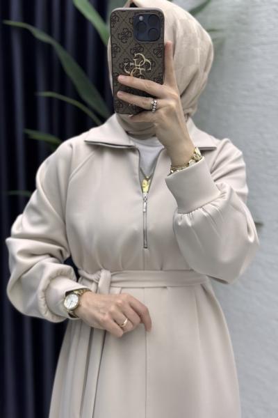 Nare Elbise Tesettür Giyim Taş Rengi