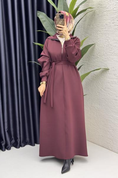 Nare Elbise Tesettür Giyim Mürdüm