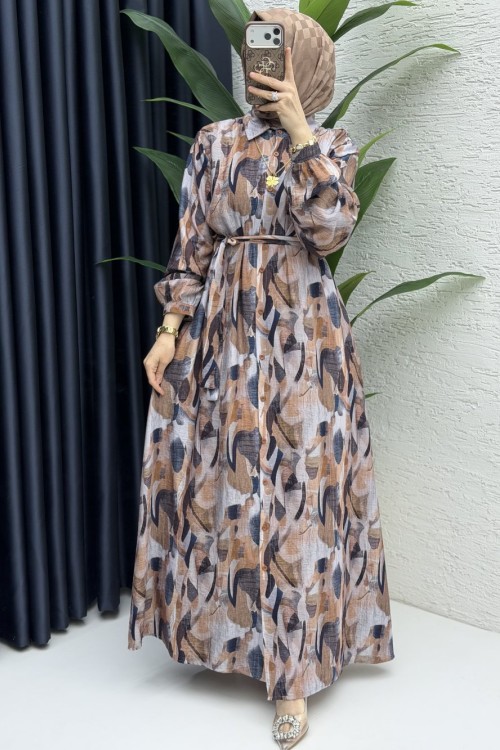 Nefise Elbise Tesettür Giyim  Toprak