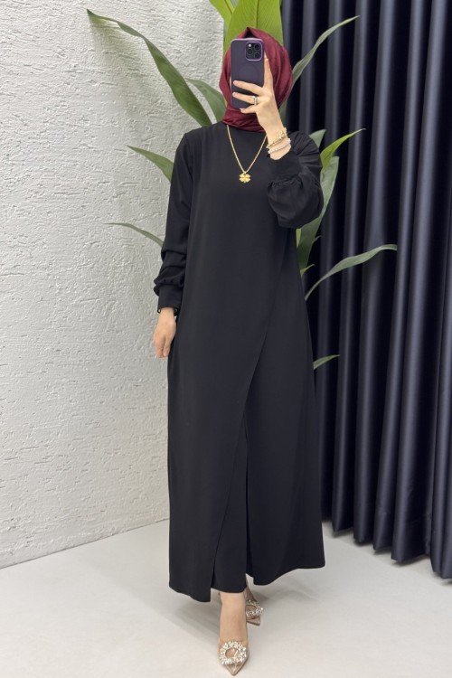 Neslişah Takım Tesettür Giyim Siyah