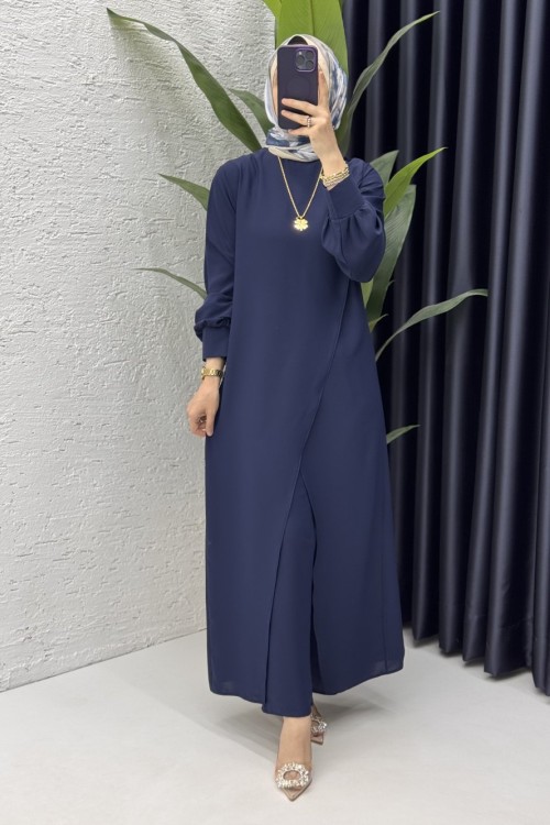 Neslişah Takım Tesettür Giyim Lacivert