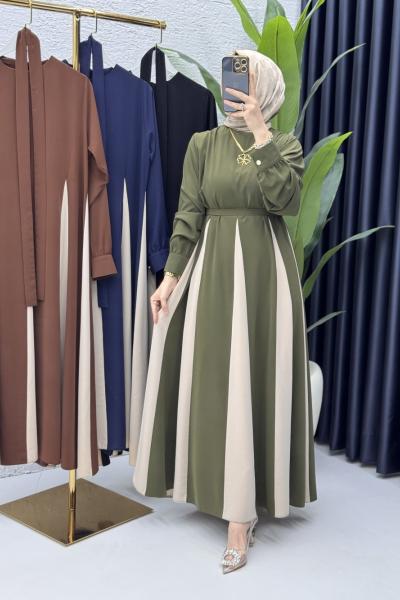 Nilhan Elbise Tesettür Giyim Haki