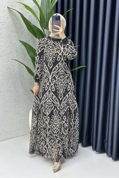 Nilüfer Tesettür Elbise Vizon