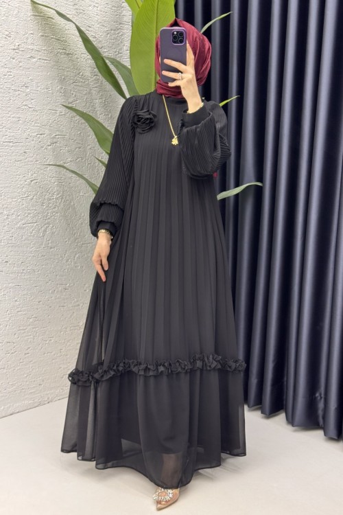 Nurşah Elbise Tesettür Giyim Siyah