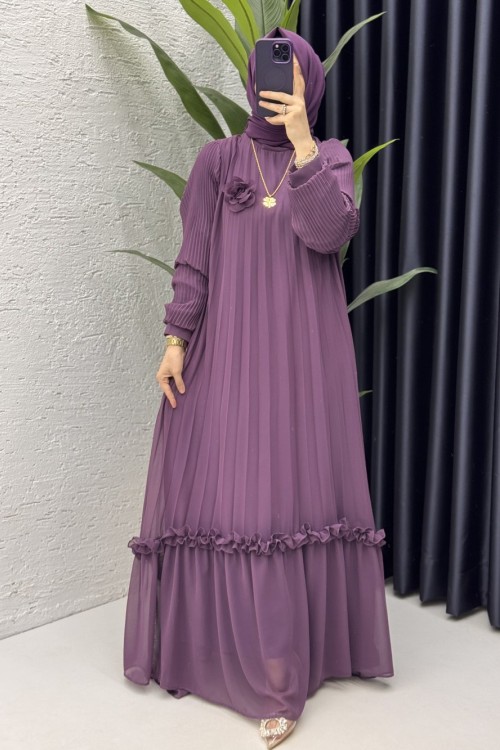 Nurşah Elbise Tesettür Giyim Mürdüm