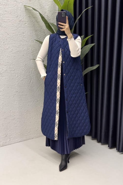 Özden Kapitone Yelek  Lacivert