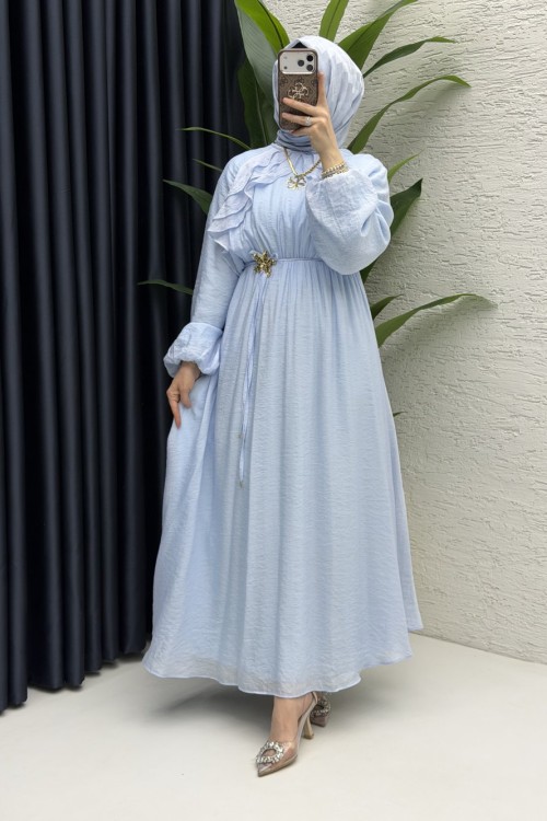 Peri Elbise Tesettür Giyim  Bebe Mavisi