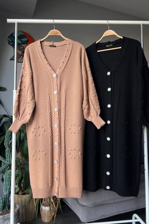 Pınar Hırka Siyah Siyah