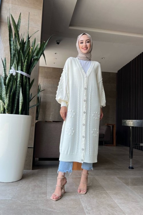 Pınar Hırka Ekru Ekru