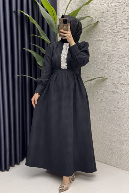 Prenses Elbise Tesettür Giyim  Siyah