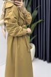 Rabia Trench Tesettür Giyim  Koyu Camel