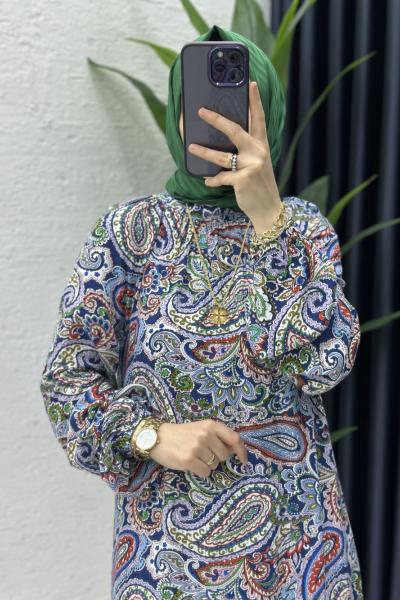 Rosa Tesettür Elbise Zümrüt