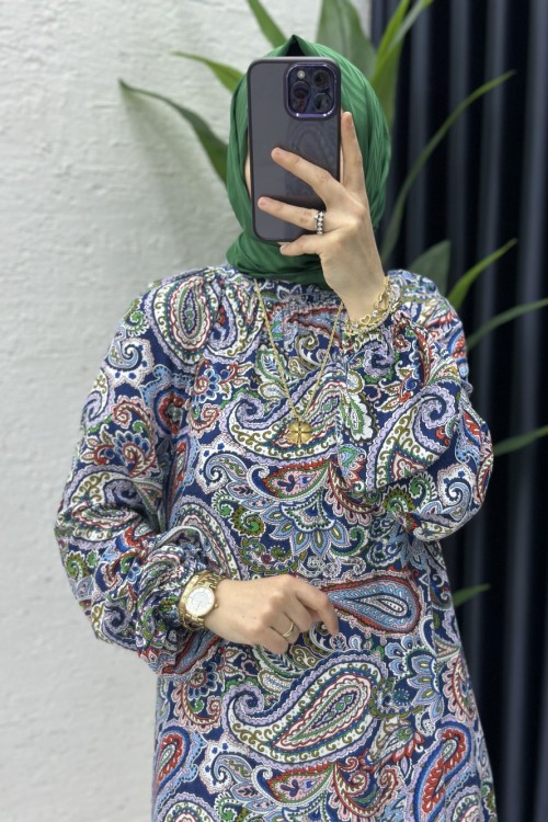 Rosa Tesettür Elbise Zümrüt