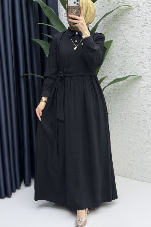 Sadem Elbise Tesettür Giyim  Siyah