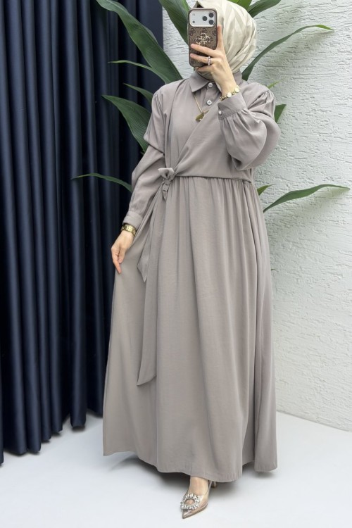 Sadem Elbise Tesettür Giyim  Vizon