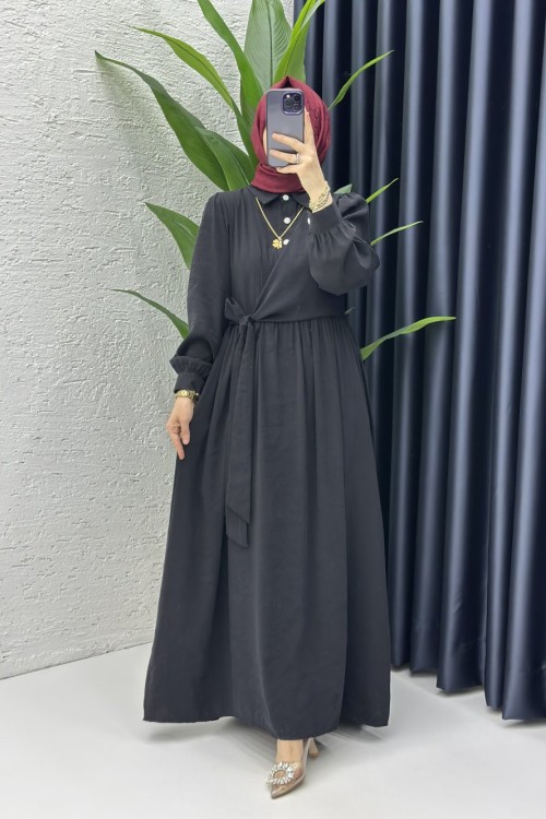 Sadem Tesettür Elbise Siyah