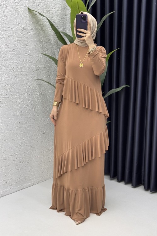 Sahra Elbise Tesettür Giyim Latte