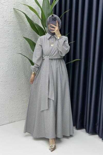 Seçil Tesettür Elbise Antrasit