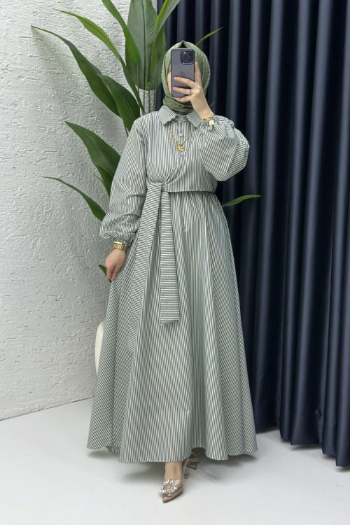 Seçil Tesettür Elbise Haki