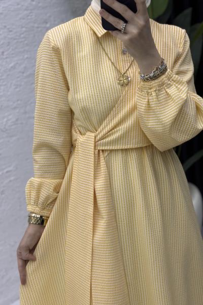 Seçil Elbise Tesettür Giyim Sarı