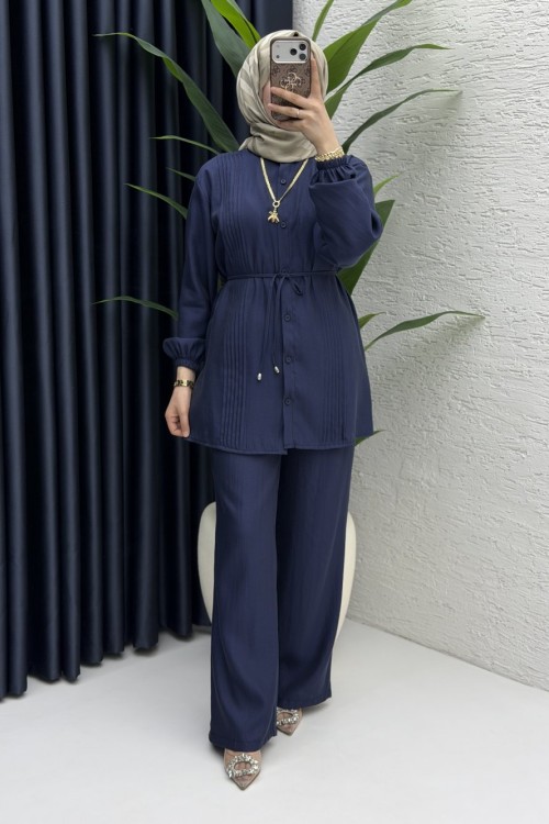 Şehnaz Pantolon Takım Lacivert