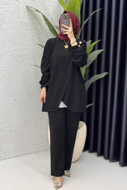 Sema Takım Tesettür Giyim  Siyah