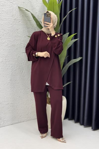 Sema Takım Tesettür Giyim  Bordo