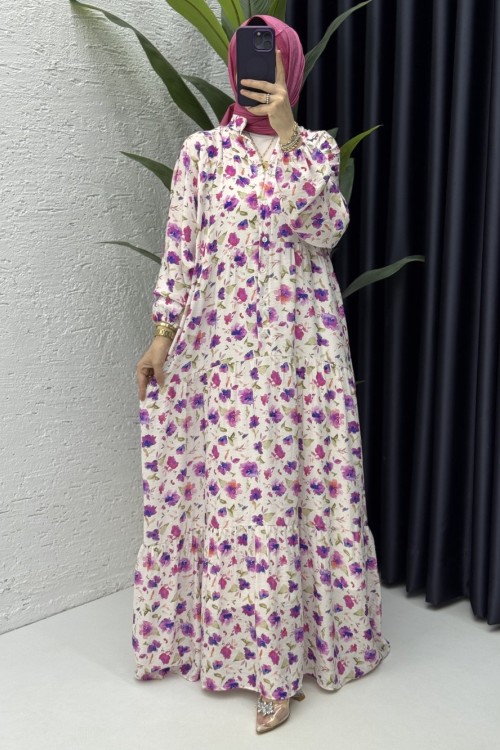 Şengül Elbise Tesettür Giyim Lila