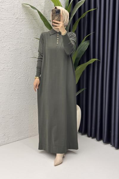 Seray Elbise Tesettür Giyim Haki