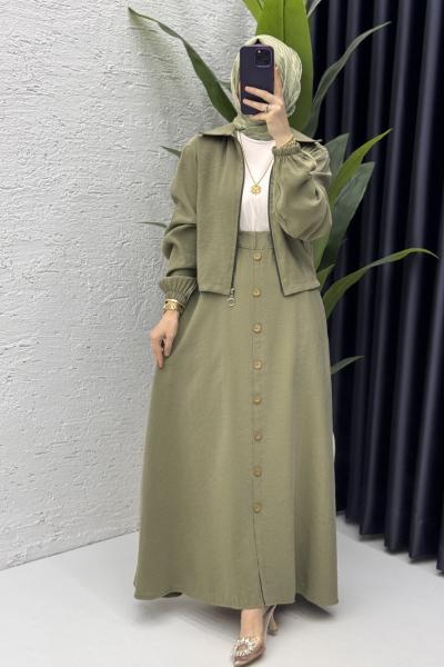 Seren Takım Tesettür Giyim Mint Yeşil