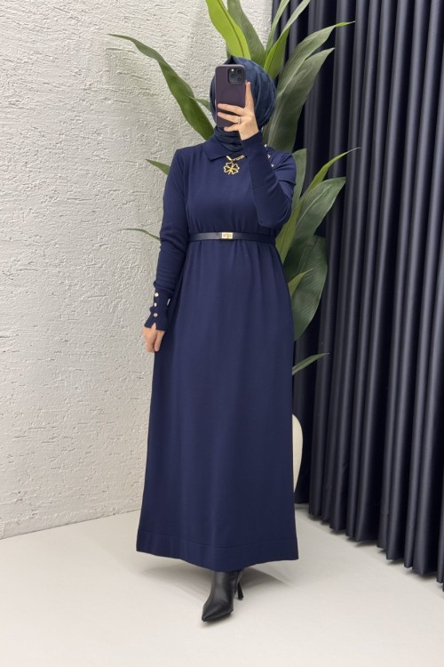 Sermin Elbise Tesettür Giyim  Lacivert