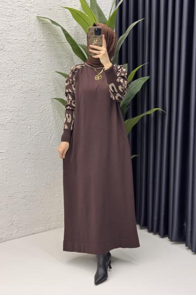 Serra Elbise Tesettür Giyim Acı Kahve