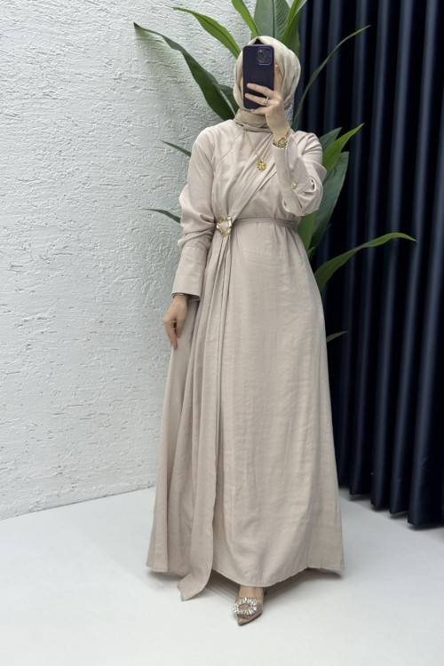 Sevde Elbise Tesettür Giyim Taş Rengi