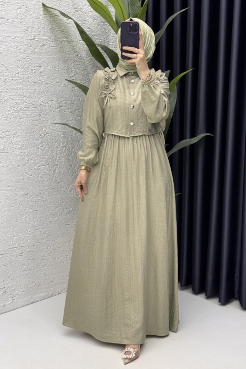 Şevval Elbise Tesettür Giyim Mint Yeşili